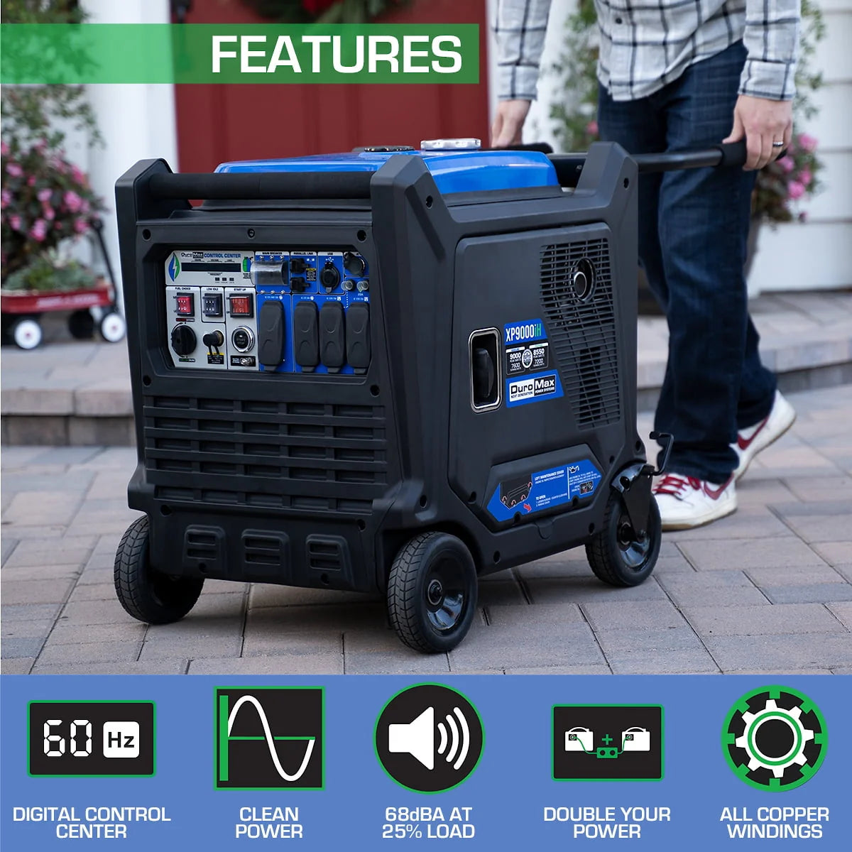9000 Watt Dual Fuel Inverter Generator with CO Alert A80160