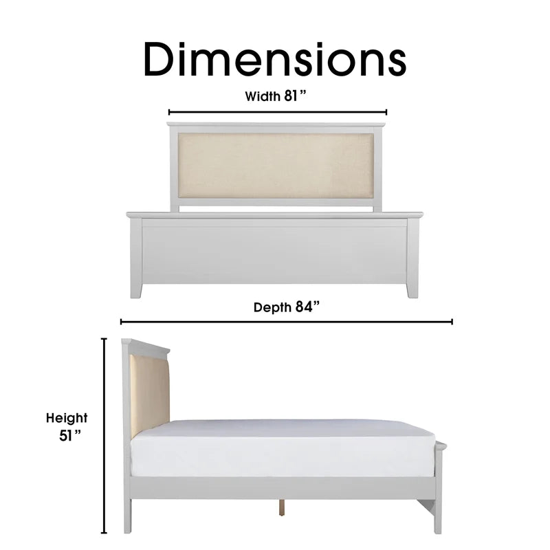 Grey King Size Wood Platform Bed Frame X9220