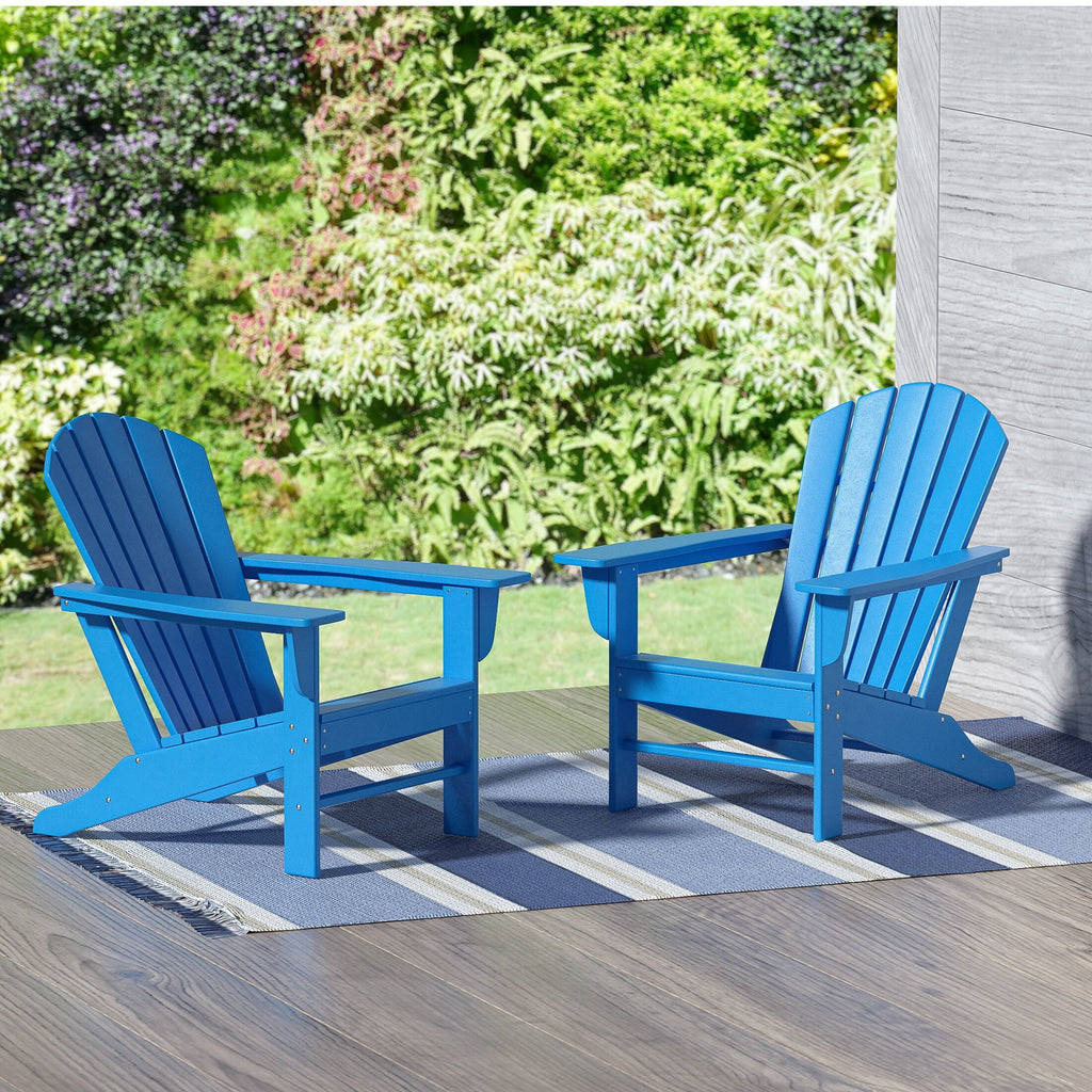 Red All Weather Poly Patio Adirondack Chair Set of 2 B202972