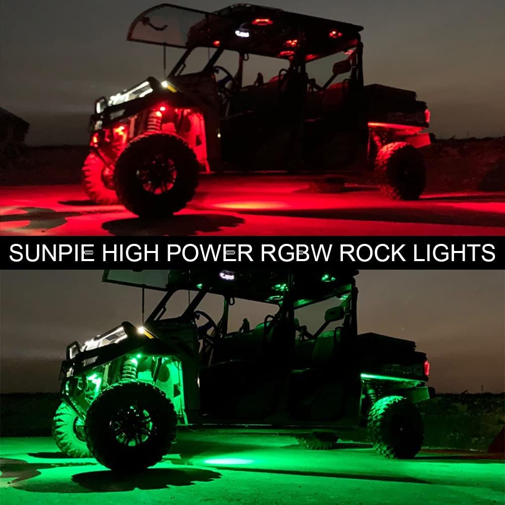 6 Pods RGBW LED Rock Lights with Remote Control Pack of 2 E3260