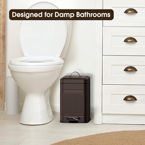 Small 5L Stainless Steel Trash Can with Lid and Step Pedal R829