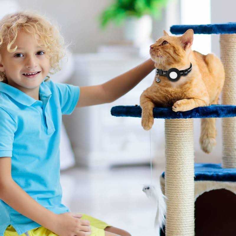 Airtag Cat Collar with Bell and Safety Buckle Q96791