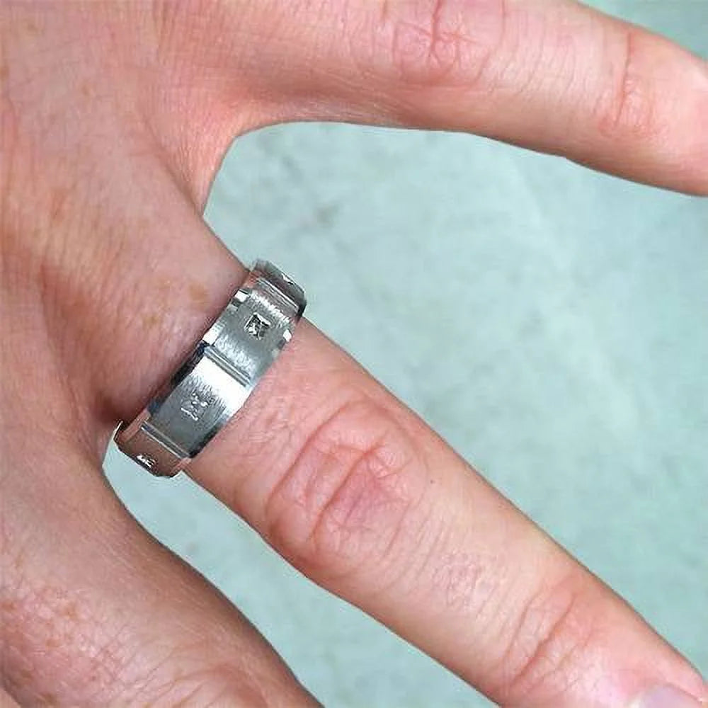 Princess Cut Diamond White Gold Wedding Ring Band F4175