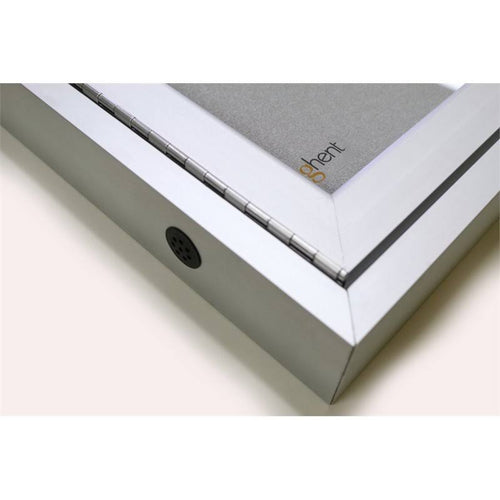 1 Door Enclosed Vinyl Bulletin Board Satin Frame 36x22H x 30x22W Caramel Q421377