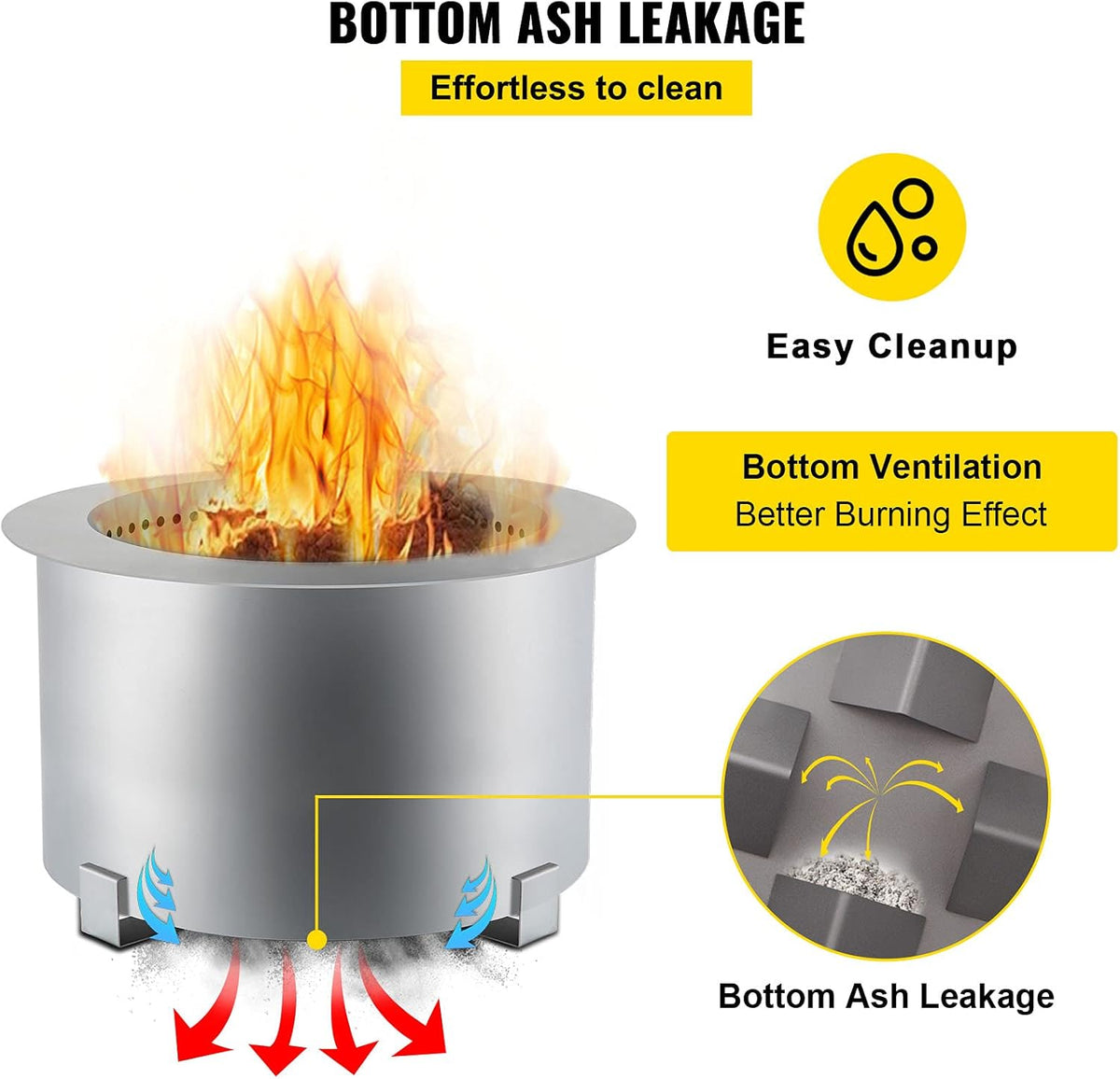 21.5 inch Stainless Steel Smokeless Fire Pit I2785