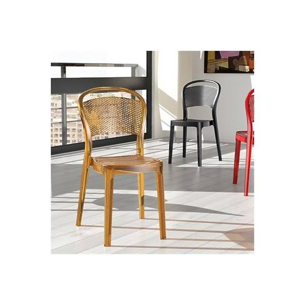 Polycarbonate Dining Chair Transparent Black Set of 2 T5383