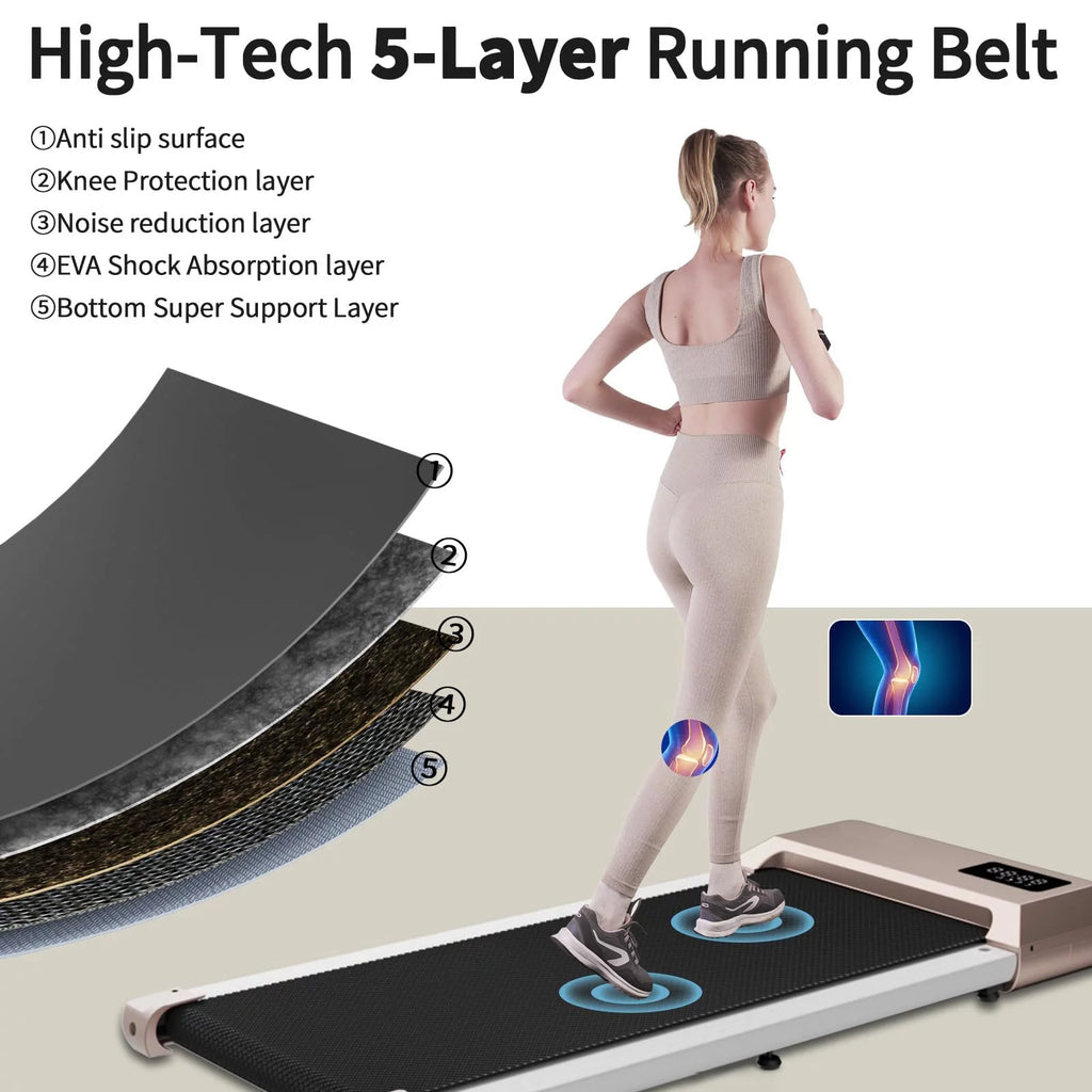 2.5Hp Ultra-Quiet Walking Pad Treadmill with Remote Control J307