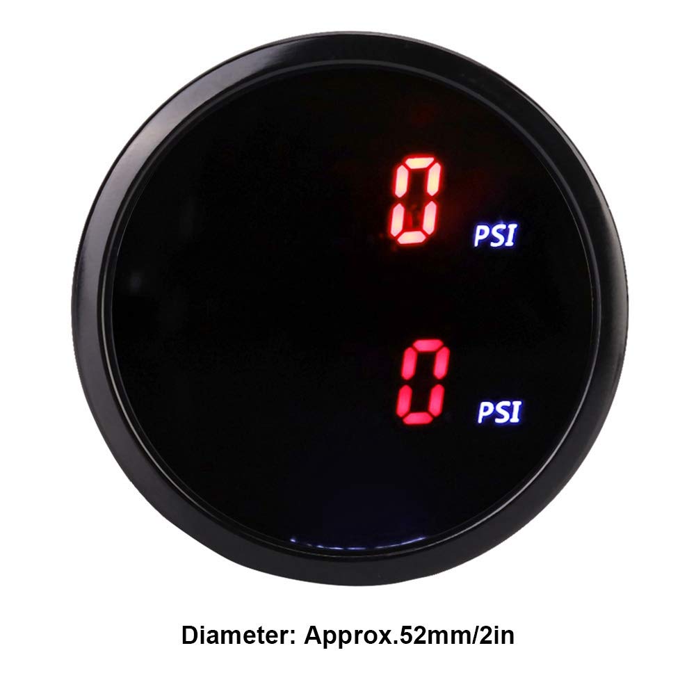 2in 52mm DC 12V Car Air Pressure Gauge LED Digital Display Sensor Kit T534