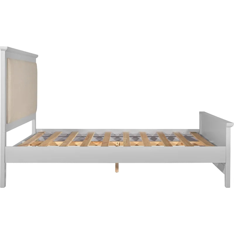 Grey King Size Wood Platform Bed Frame X9220
