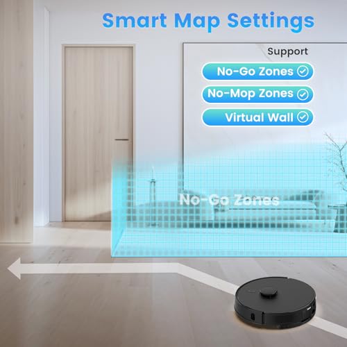 Robot Vacuum and Mop Combo, Self-Emptying, 180mins Runtime, Home Mapping O6630