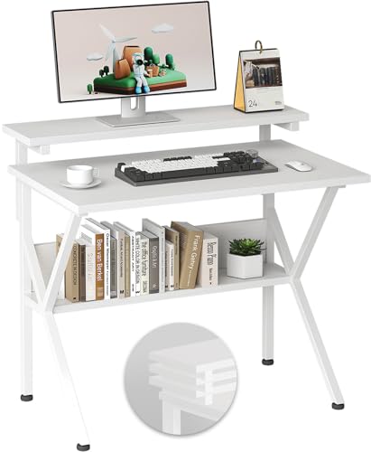 Small Desk with Adjustable Monitor Stand, Grey C253