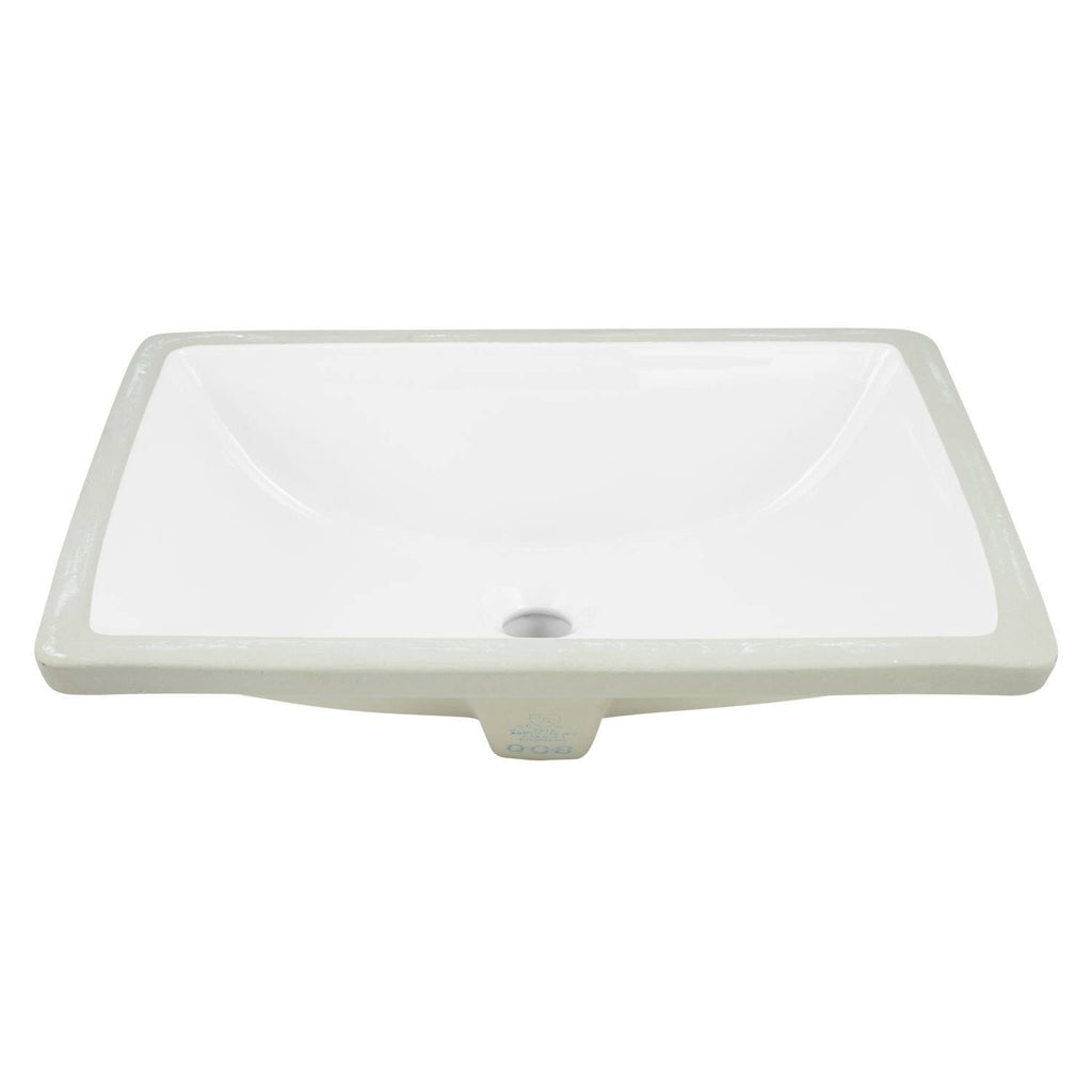 White Rectangle Undermount Sink Set T834496