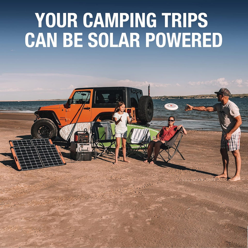 Solar Generator 1000 with 2X 100W Solar Panels and 1000W AC Outlets I6637