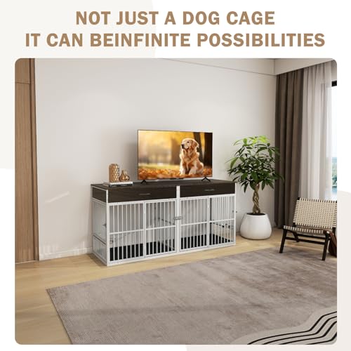 Brown Wooden Dog Crate Furniture H166