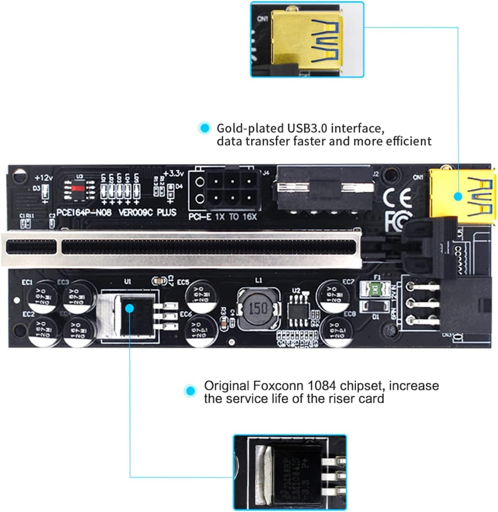 6PCS USB 3.0 PCI-E Riser Card B268
