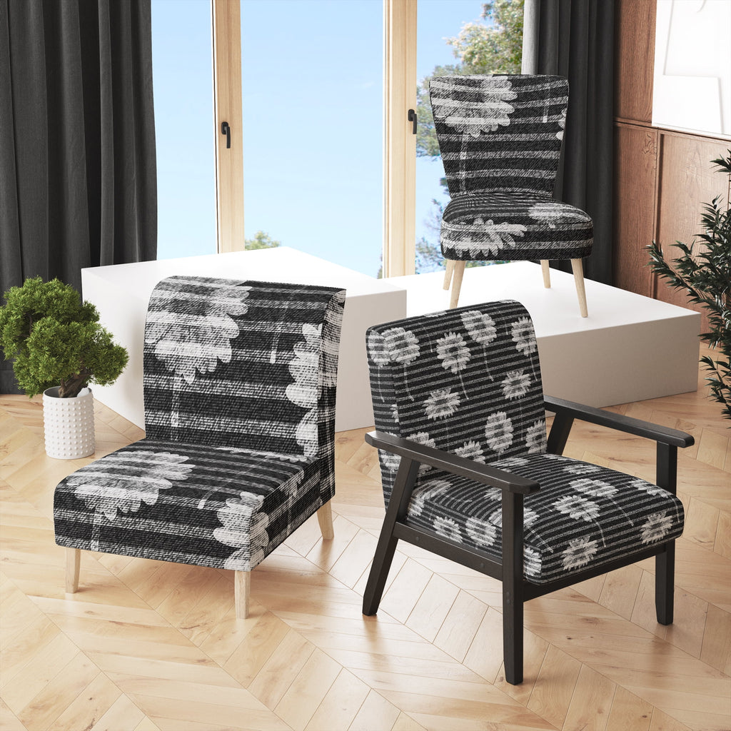 Upholstered Patterned Accent Chair and Arm Chair Z860830