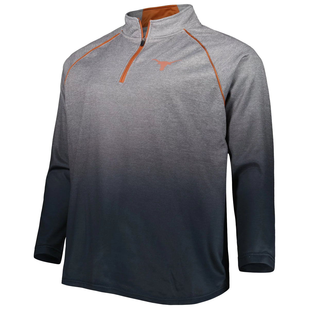 Heather Gray Texas Longhorns Raglan Quarter-Zip Jacket D419227