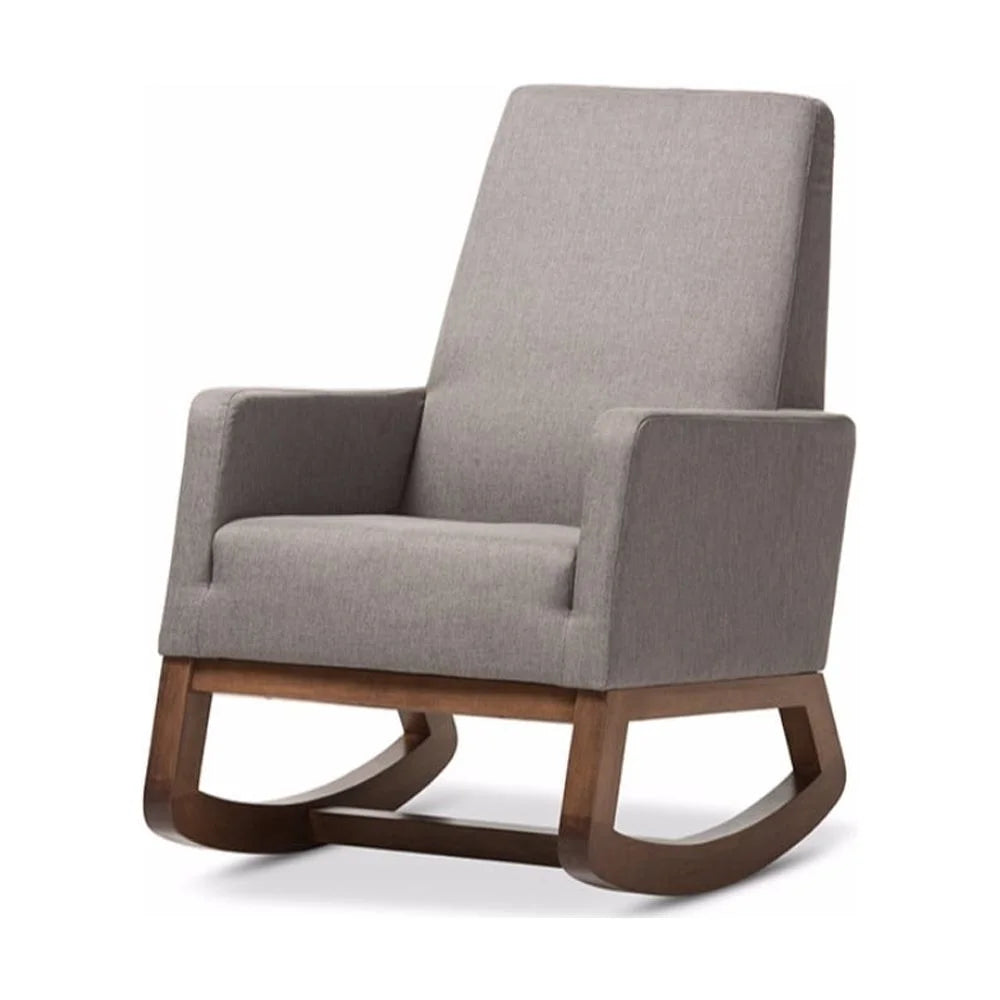 Grey Fabric Upholstered Rocking Chair M865