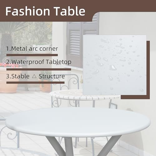 3 Pieces Textilene Fabric Patio Bistro Set with Table T123