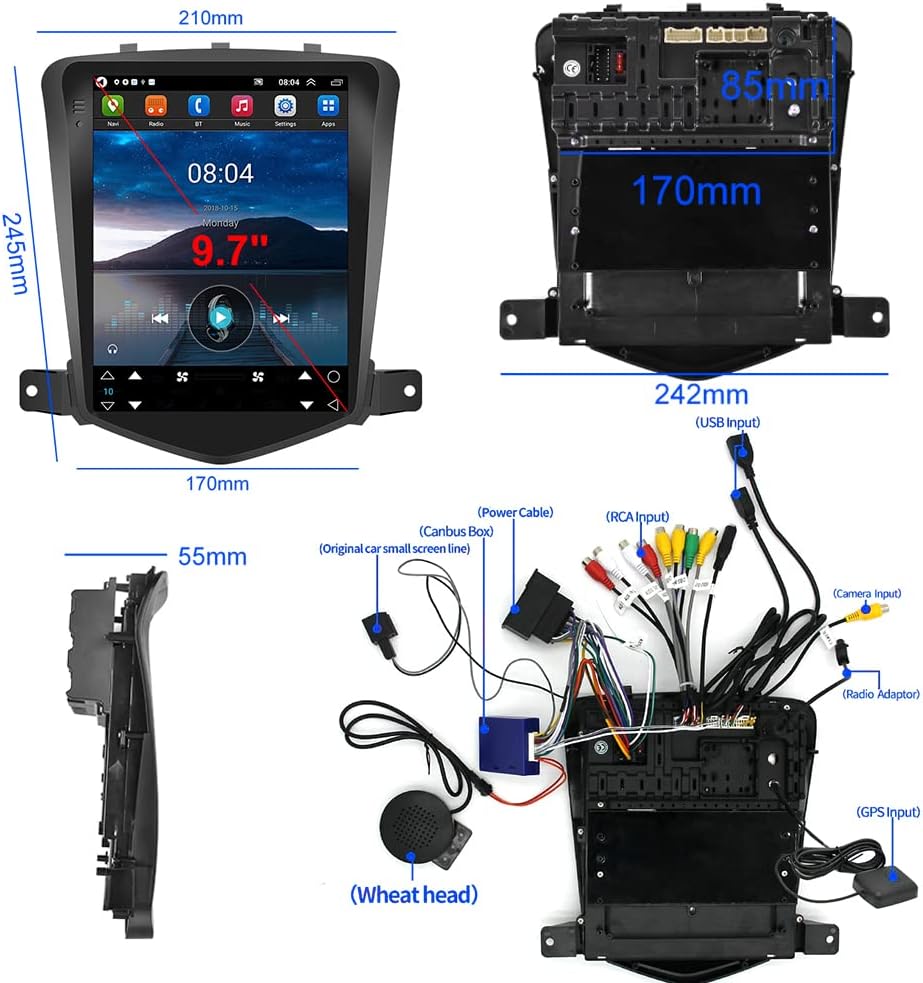 9.7 Inch HD Touchscreen Android Car Stereo with 2GB RAM 32GB ROM Q650018