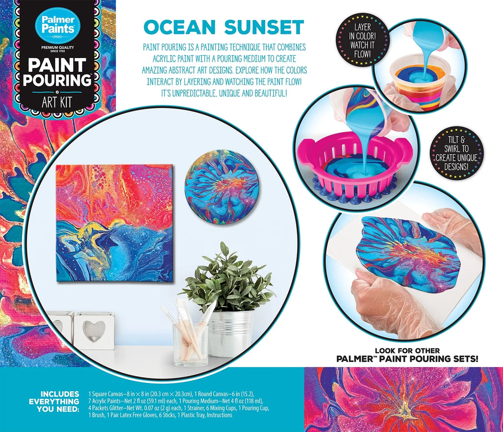 Ocean Sunset Acrylic Paint Pouring Art Activity Kit G7387