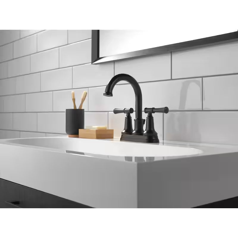2-Handle Centerset Bathroom Faucet in Matte Black B318995
