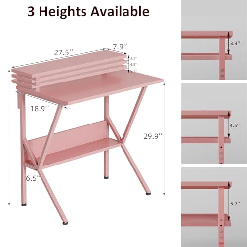 Small Desk with Adjustable Monitor Stand, Grey C253