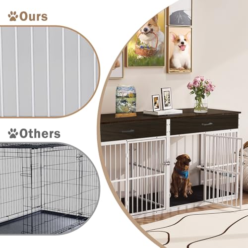 Brown Wooden Dog Crate Furniture H166