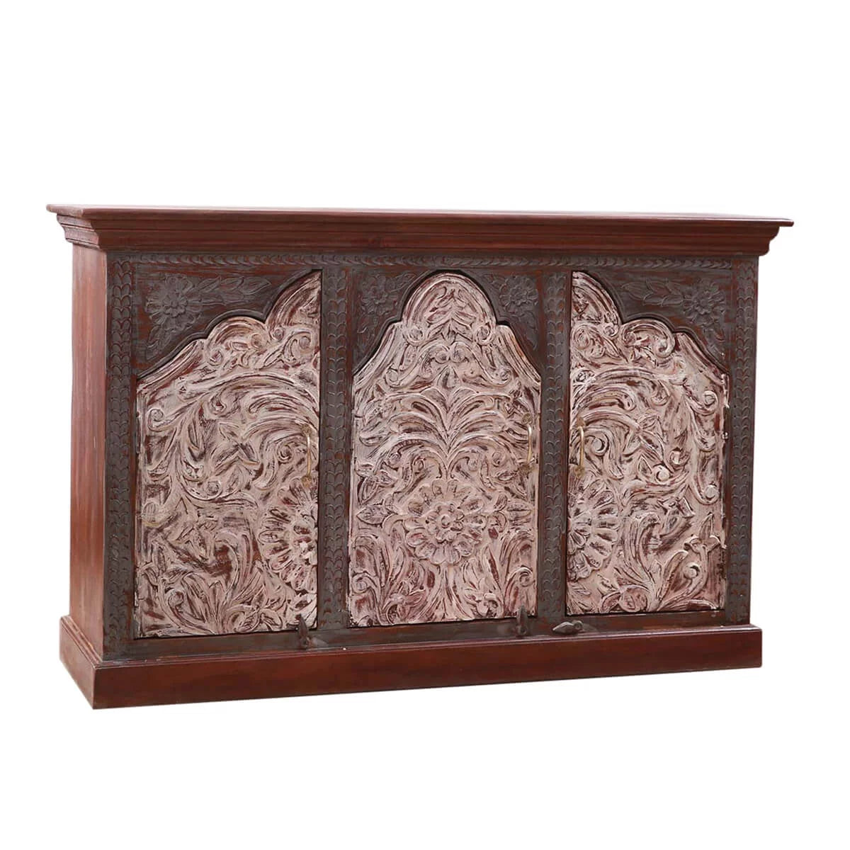 Handcrafted 2-Tone Mango Wood 3-door Sideboard Cabinet B79387