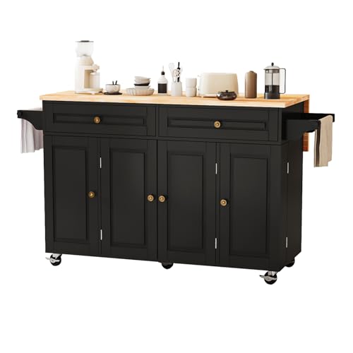 White Movable Kitchen Island with Drop Leaf and Power Outlet N347818