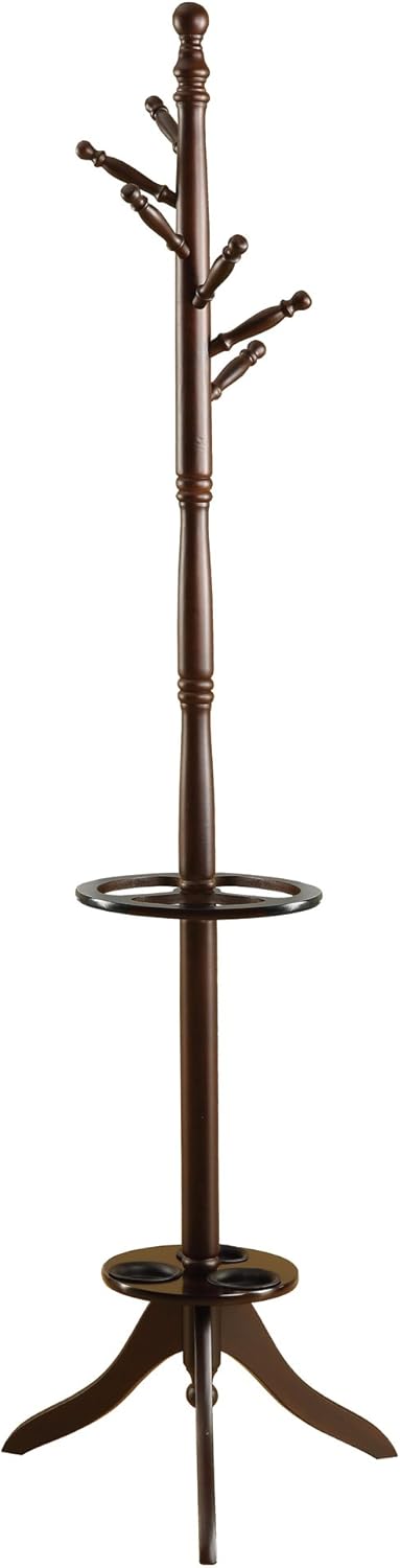 Solid Wood Coat Rack with Umbrella Holder B950