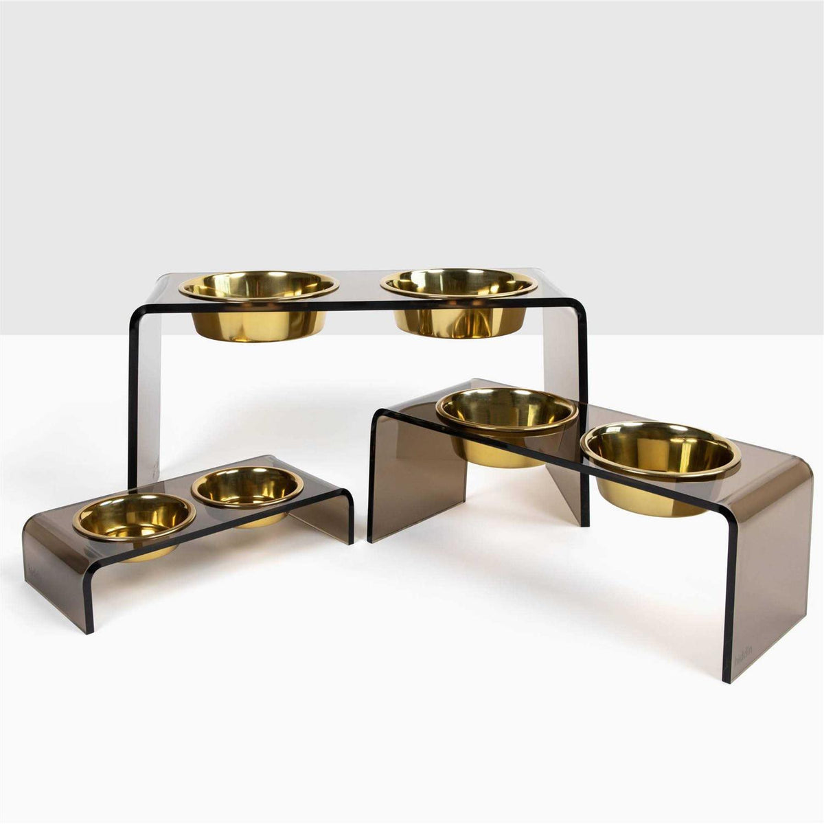 Acrylic Double Bowl Elevated Pet Feeder Y63492