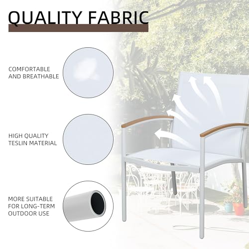 3 Pieces Textilene Fabric Patio Bistro Set with Table T123