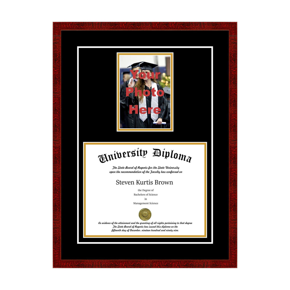 Diploma Frame with 5x7 Photo and Double Matting H501