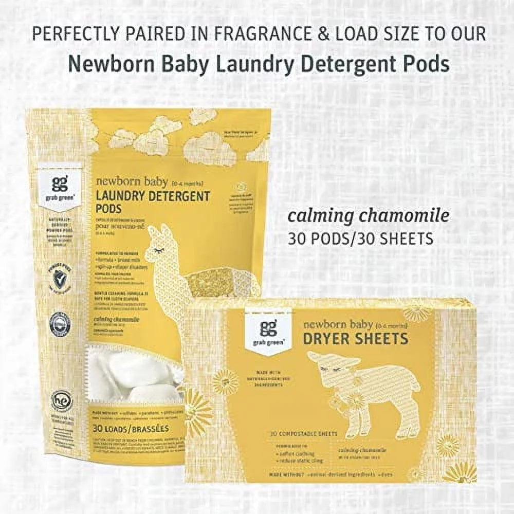 Baby Laundry Dryer Sheets Calming Chamomile 3 Count X914