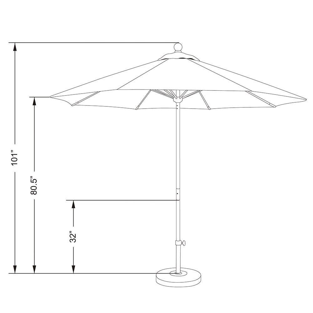 9 Ft Fiberglass Market Umbrella Navy Blue P941247