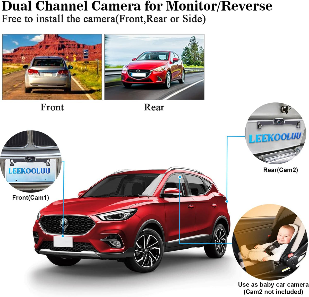 5 Inch HD 1080P Backup Camera Kit, Pack of 2 N754523