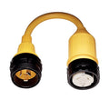 30 Amp 125 Volt to 50 Amp 125 250 Volt Locking Adapter Yellow H78660