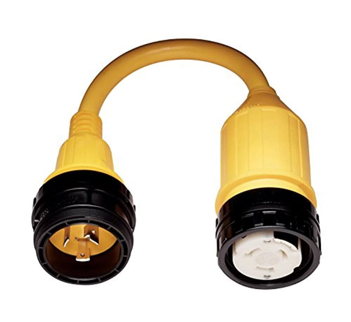 30 Amp 125 Volt to 50 Amp 125 250 Volt Locking Adapter Yellow H78660