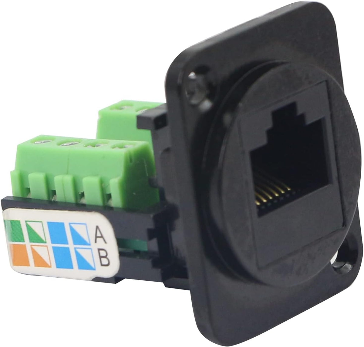 Black RJ45 Panel Mount Keystone Jack A996979