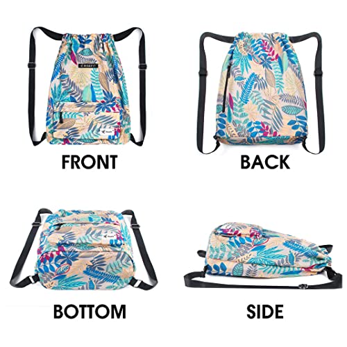 Drawstring Backpack with Mesh Pockets T2619