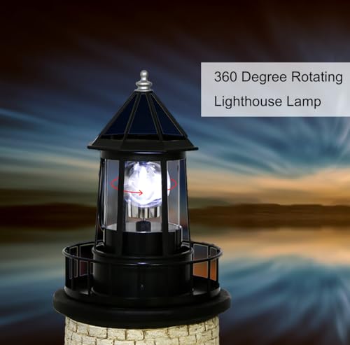 Black IP66 Waterproof Solar LED Lighthouse W84789