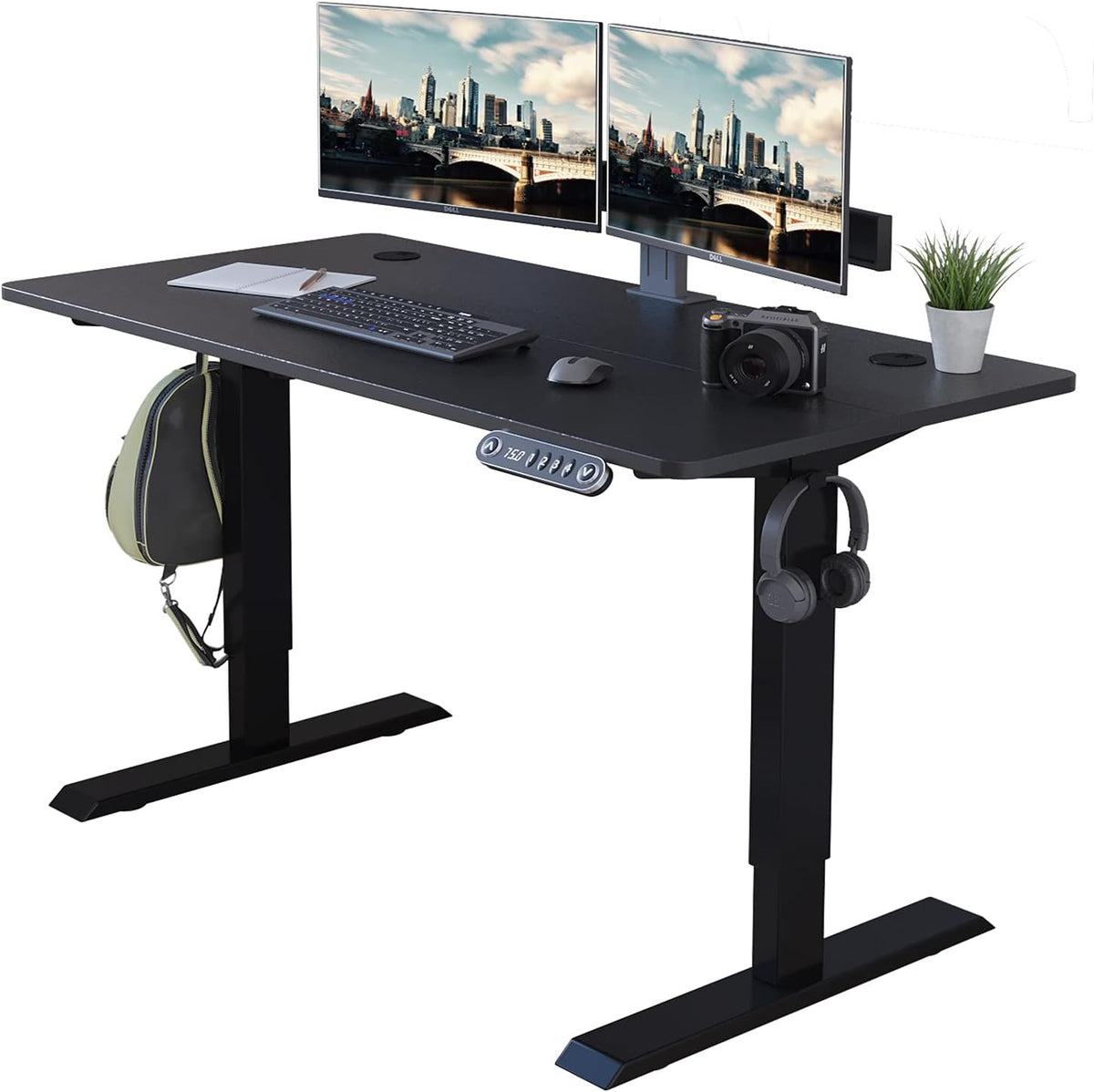 Rustic Brown Electric Standing Desk 48 x 24 Inches D144884