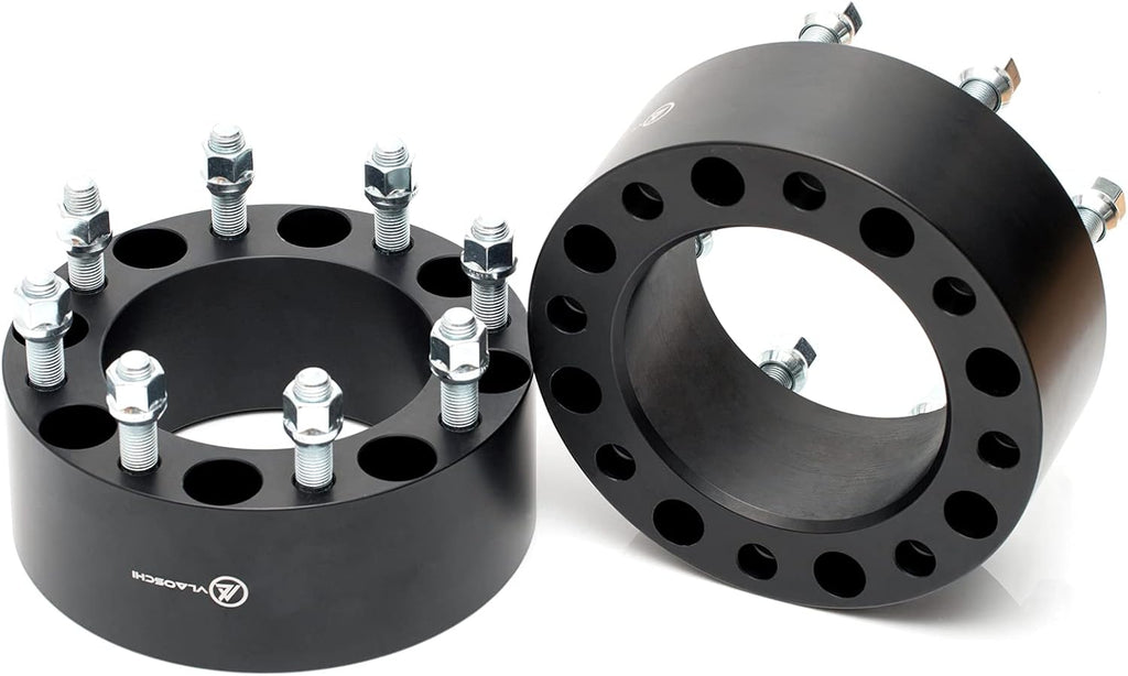 Black Forged 3 Inch Wheel Adapters 8x6.5 to 8x180 with 14x1.5 Studs, Pack of 2 Y9436