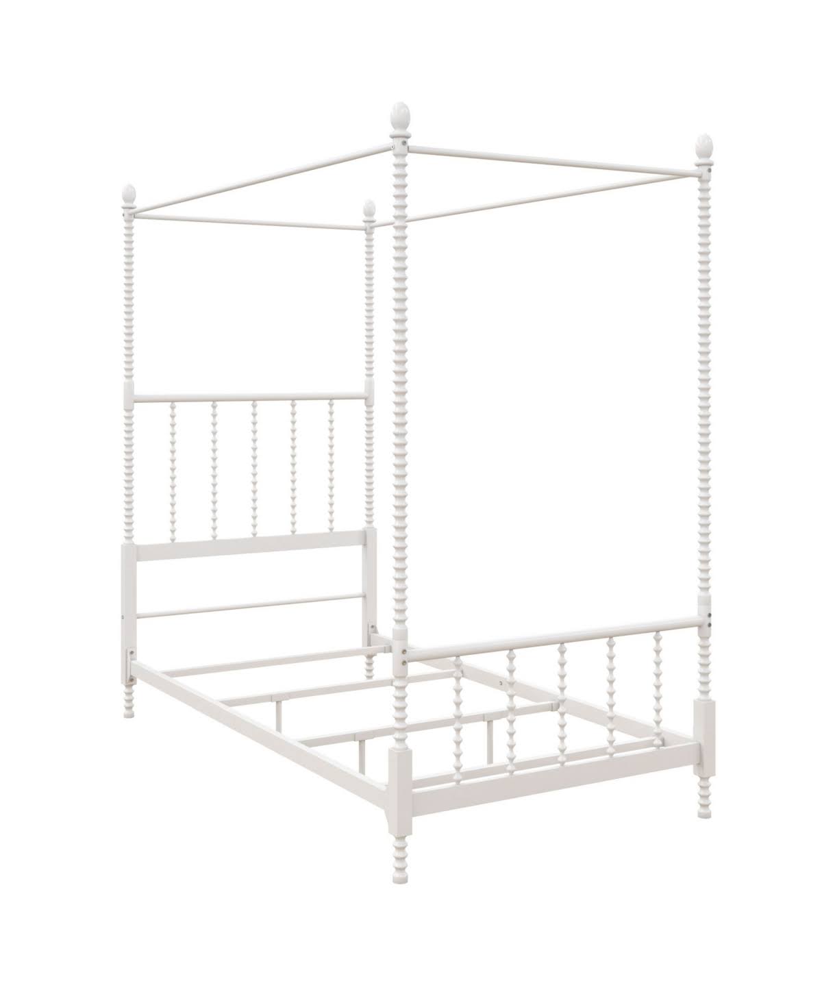 White Twin Metal Canopy Bed Frame U744