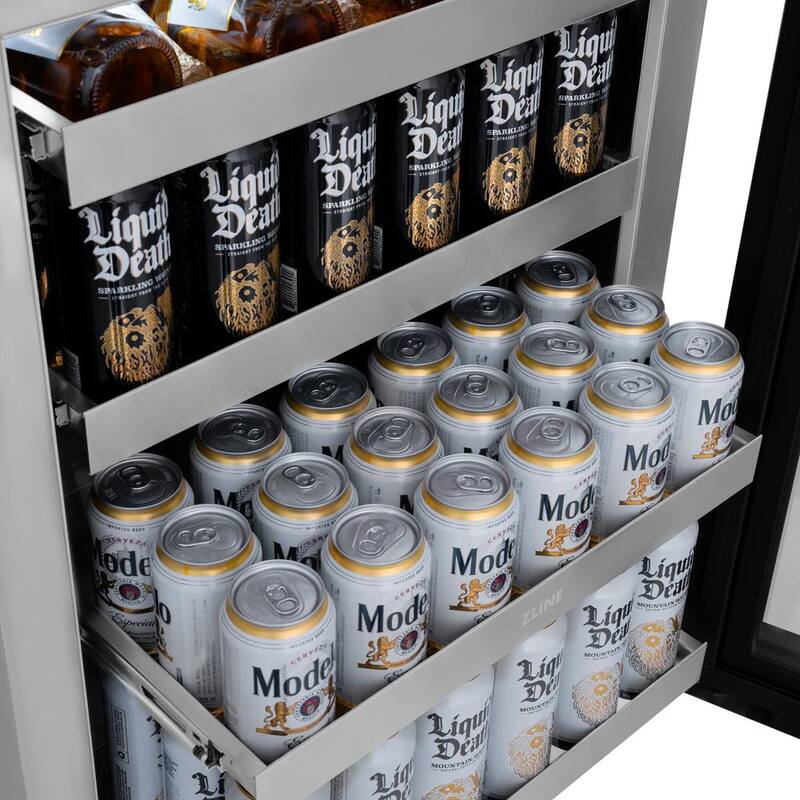 24 in. Single Zone 151-Can Panel Ready Beverage Fridge with Glass Door N7052