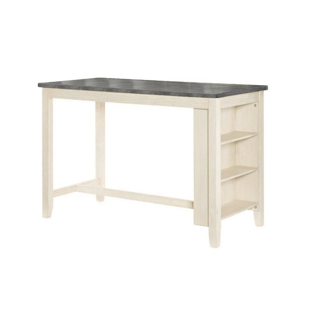 60 Inch 2 Tone Wood Counter Height Table G811957