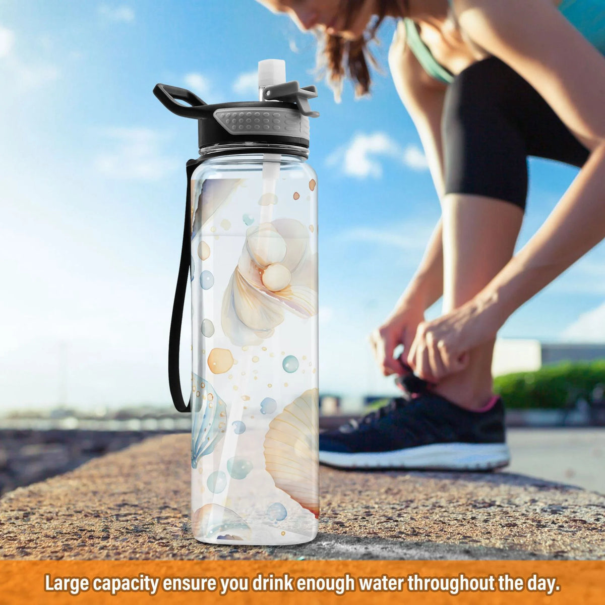 32oz Tritan Leakproof Clear Sports Water Bottle Z6722