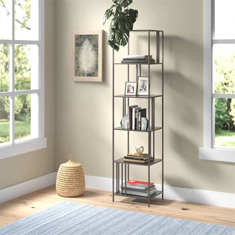 18 in. Gunmetal Gray Bookcase B51542