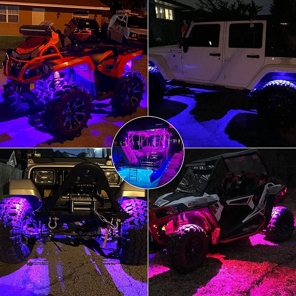 6 Pods RGBW LED Rock Lights with Remote Control Pack of 2 E3260